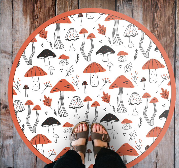 Nature vinyl rug mushroom fantasy world - TenStickers