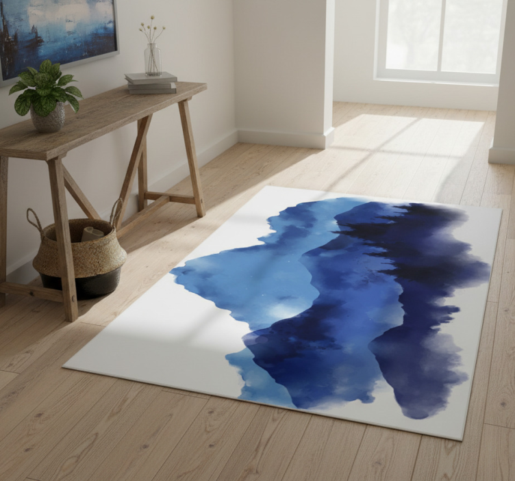 Nature vinyl rug paper cut mountains - TenStickers