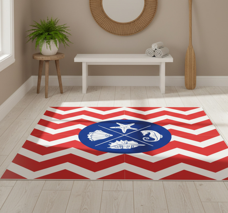 Nature vinyl rug seashell ocean design - TenStickers