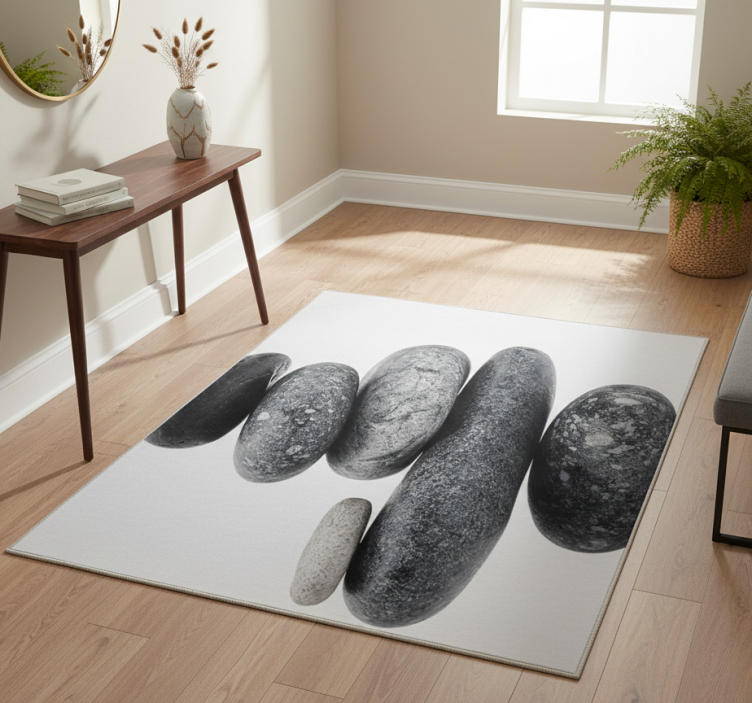 Nature vinyl rug stacked pebbles design - TenStickers