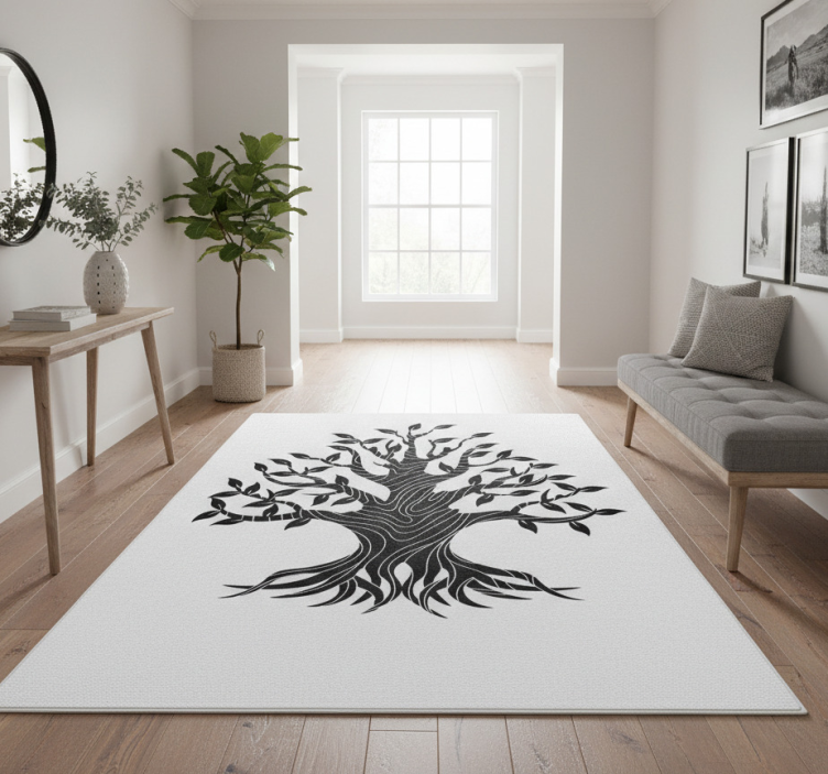 Nature vinyl rug tree of life design - TenStickers