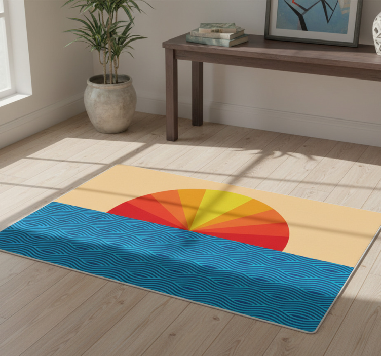 Nature vinyl rug vintage sunset laptop - TenStickers