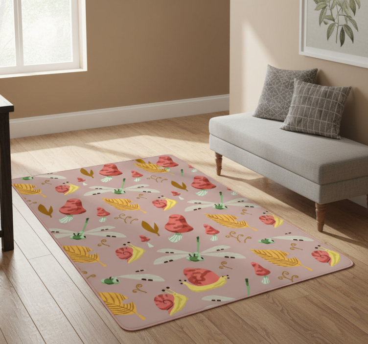 Nature vinyl rug with autumn wildlife design - TenStickers