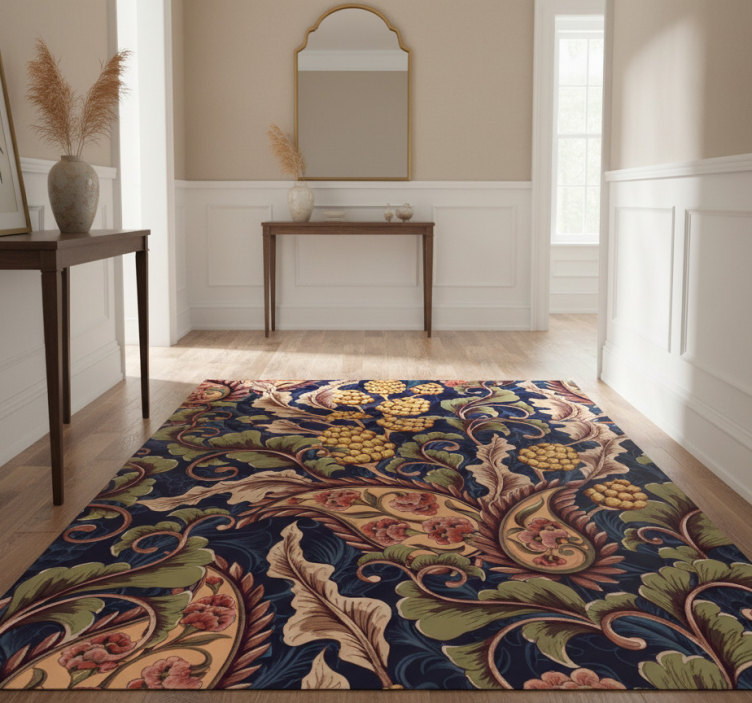 Nature vinyl rug with floral design - TenStickers