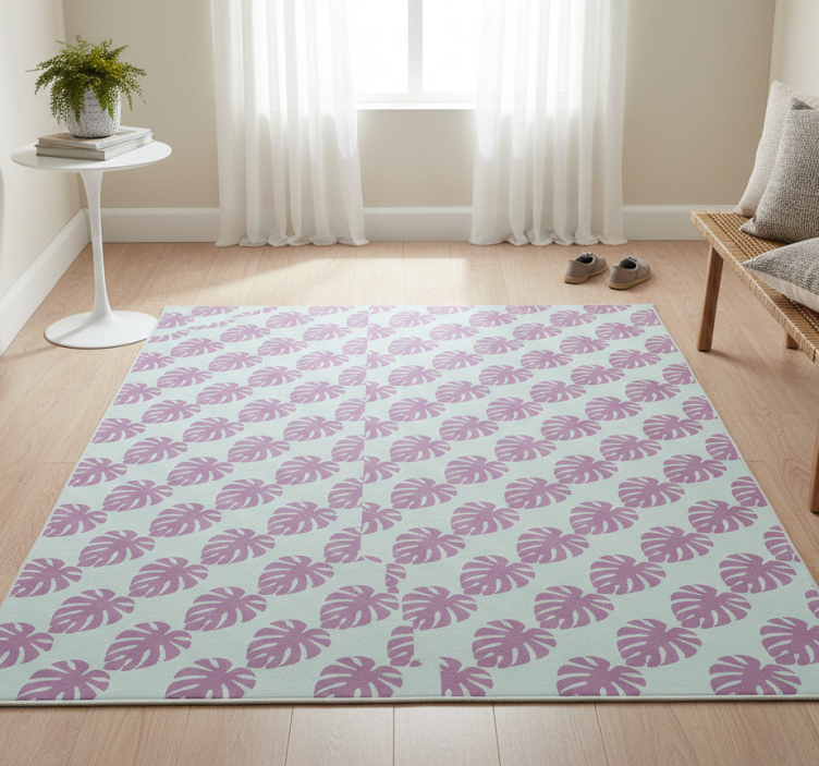 Nature vinyl rug with leaf pattern design - TenStickers