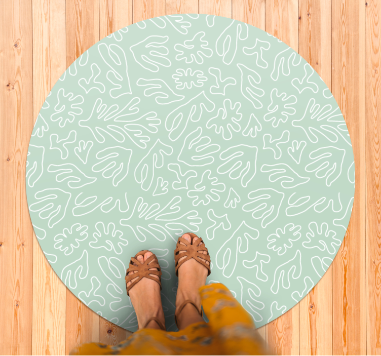 Nature vinyl rug with leafy designs - TenStickers