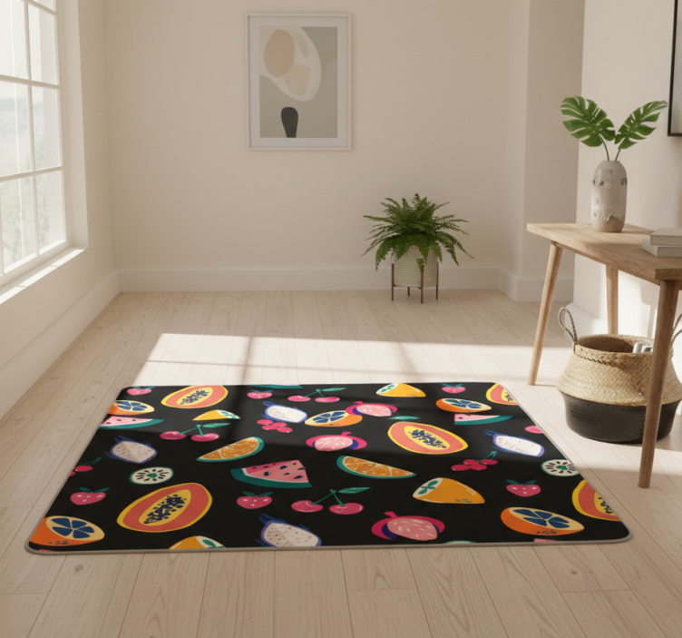 Nature vinyl rug with multicolored fruits design - TenStickers