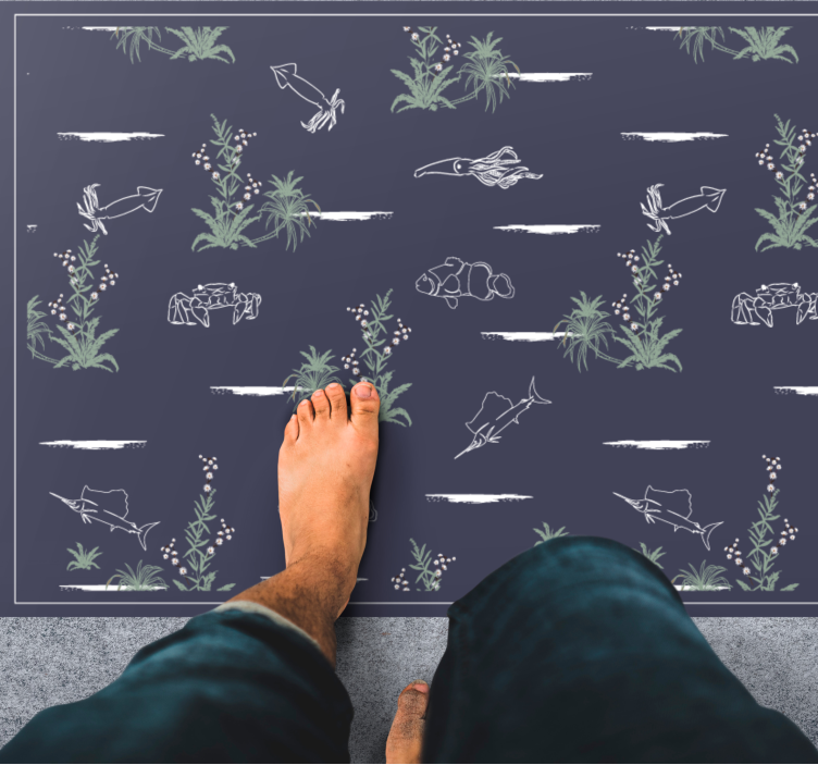 Nature vinyl rug with nature-inspired designs - TenStickers