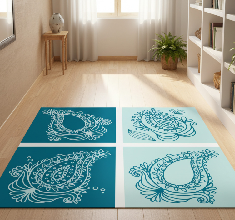 Nature vinyl rug with paisley pattern design - TenStickers
