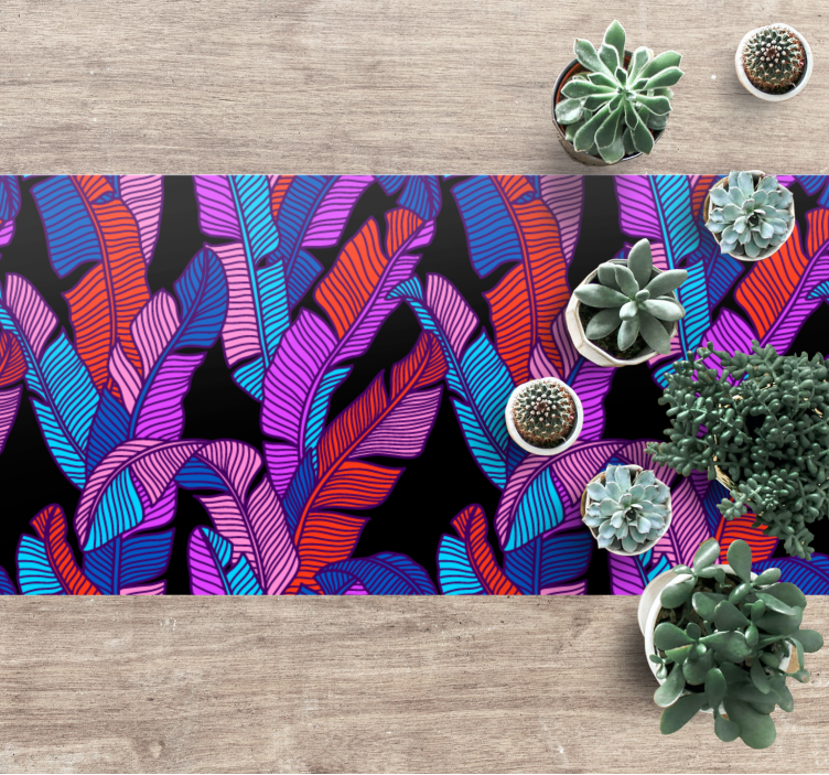 Nature vinyl rug with vibrant tropical leaves - TenStickers