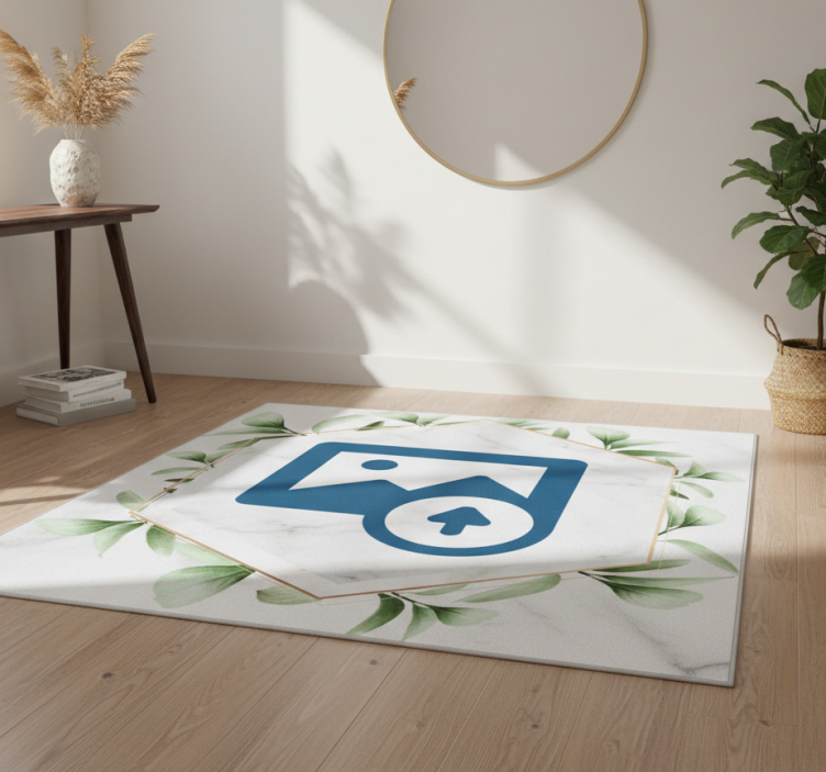 Nature vinyl rug woman with leaves - TenStickers