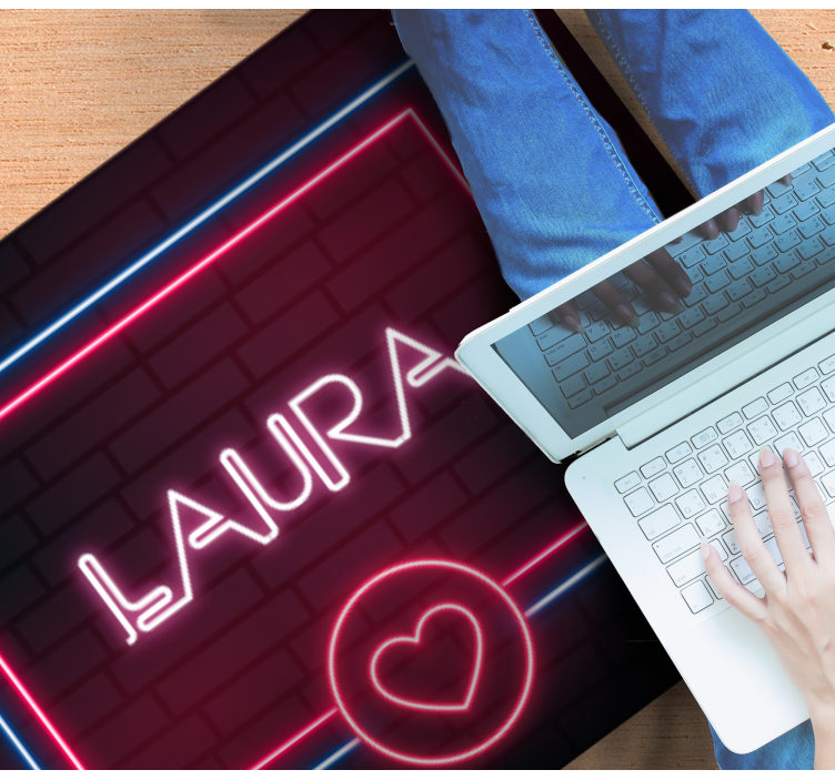 Neon Sign Love custom vinyl rug - TenStickers