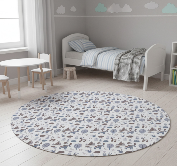 Nordic grey animal vinyl rug - TenStickers