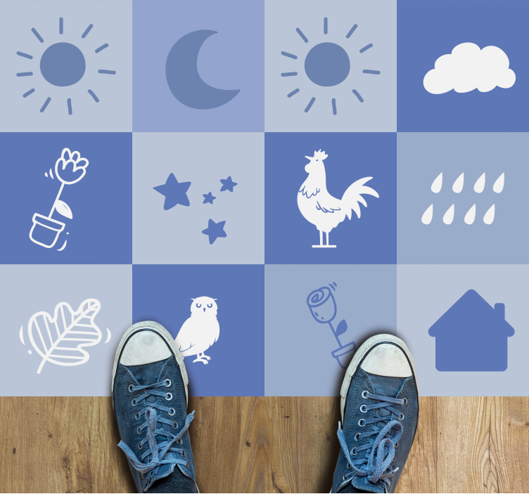 Nursery Checkerboard playroom carpet - TenStickers