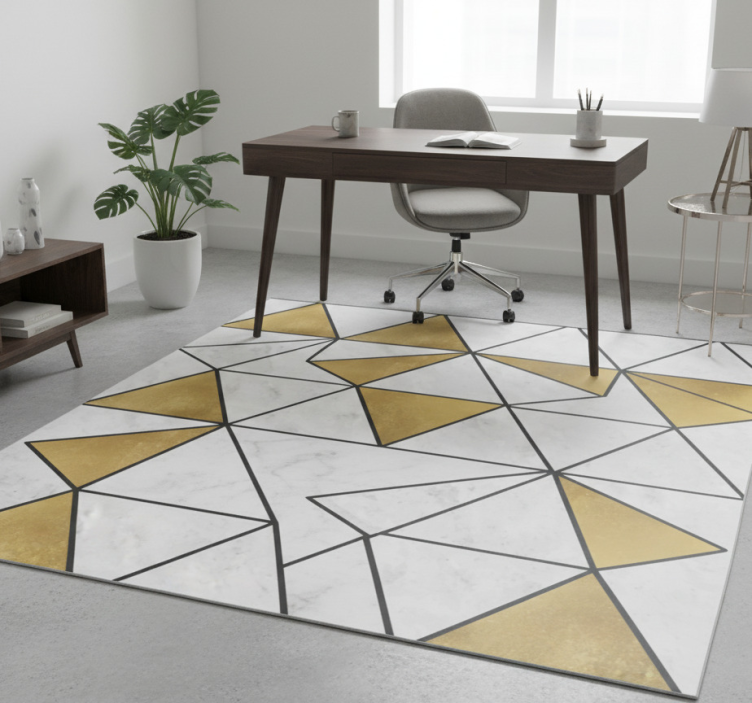 Office vinyl rug geometric marble design - TenStickers