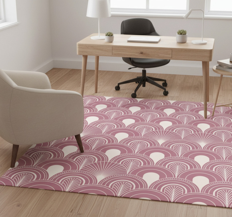 Office vinyl rug in rose gold arc decor style - TenStickers