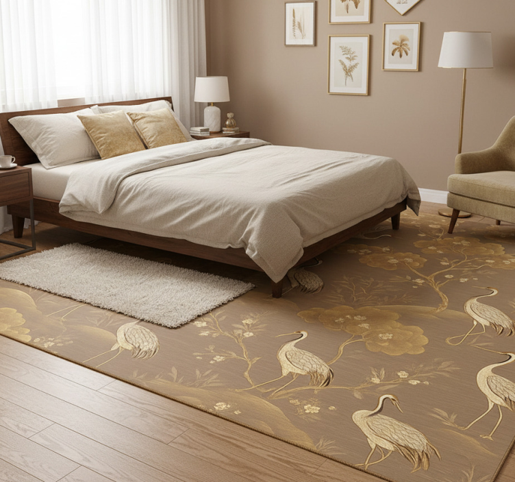 Old asian landscape bedroom vinyl rug - TenStickers