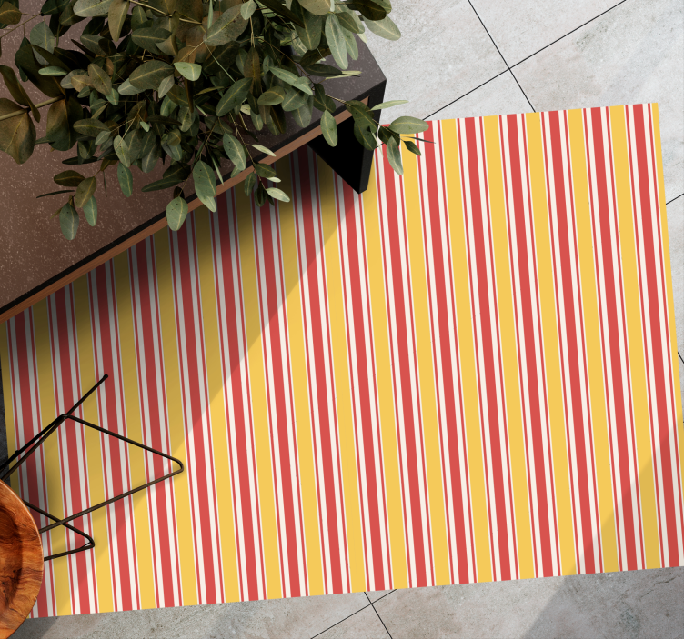 Orange and red striped vinyl rug - TenStickers