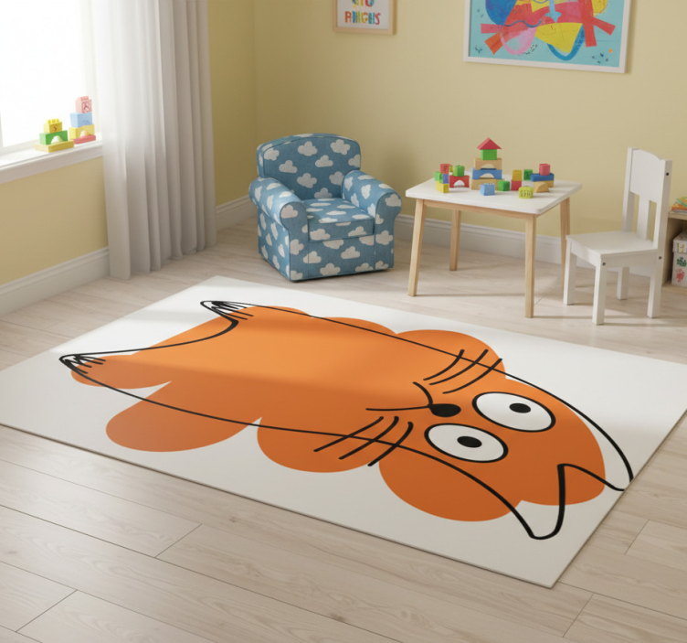 Orange original silhouette animal vinyl rug - TenStickers