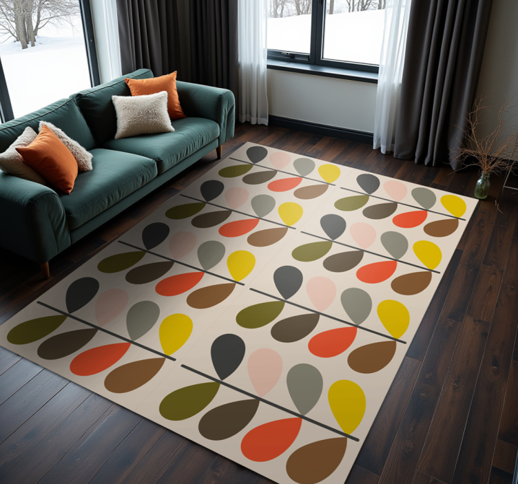 Orla Kiely modern vinyl rug - TenStickers