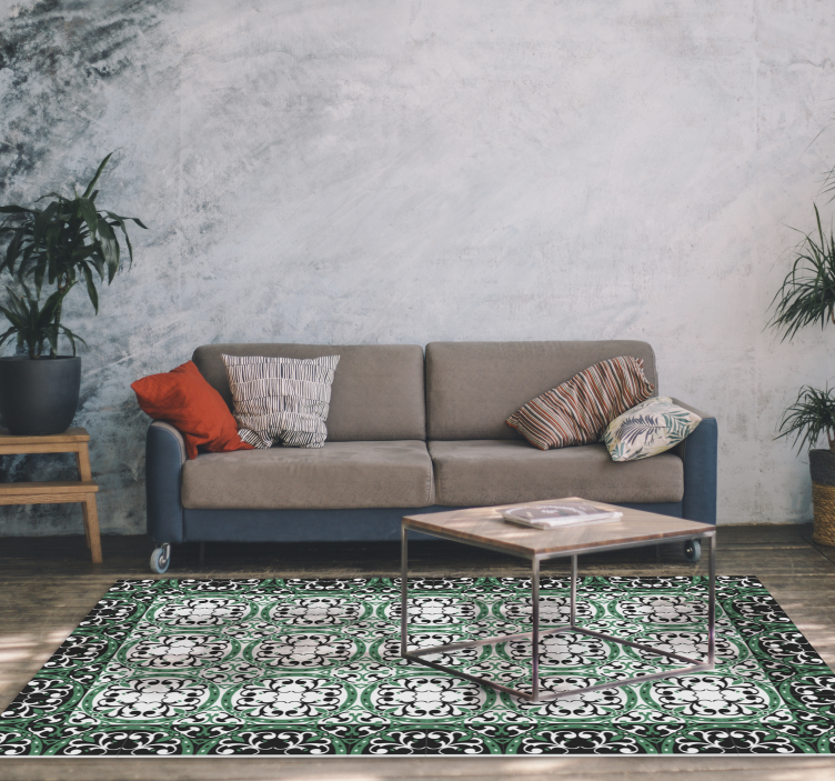 Ornate Mosaic tile vinyl rug - TenStickers