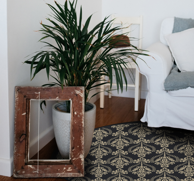 Ornate Pattern Overlay vintage vinyl rug - TenStickers