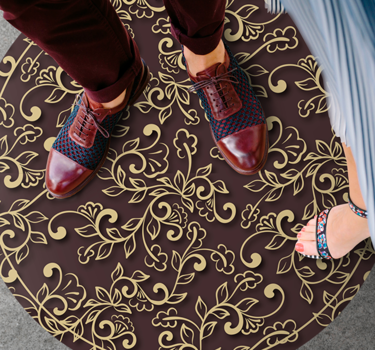 Ornate Swirl Pattern retro rug - TenStickers