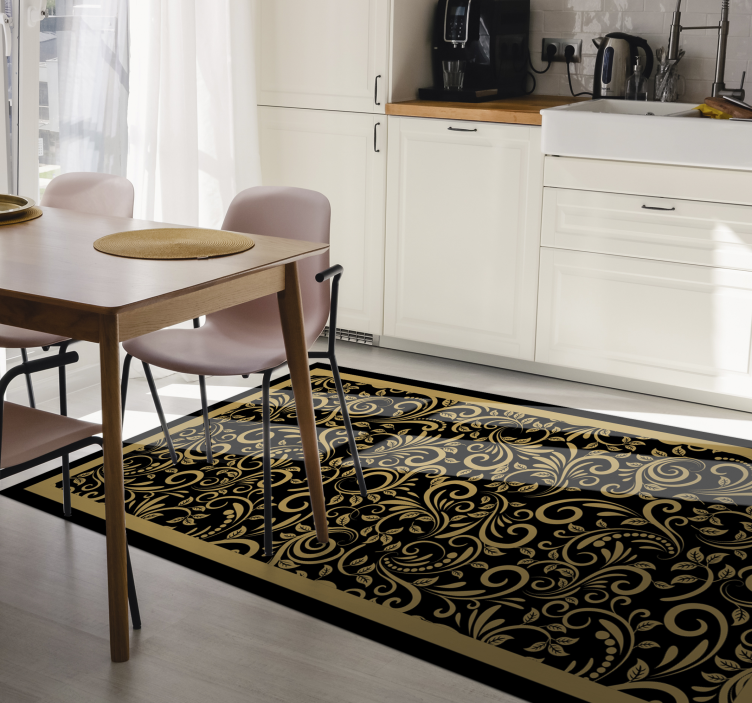 Ornate Swirl Patterns vintage vinyl rug - TenStickers