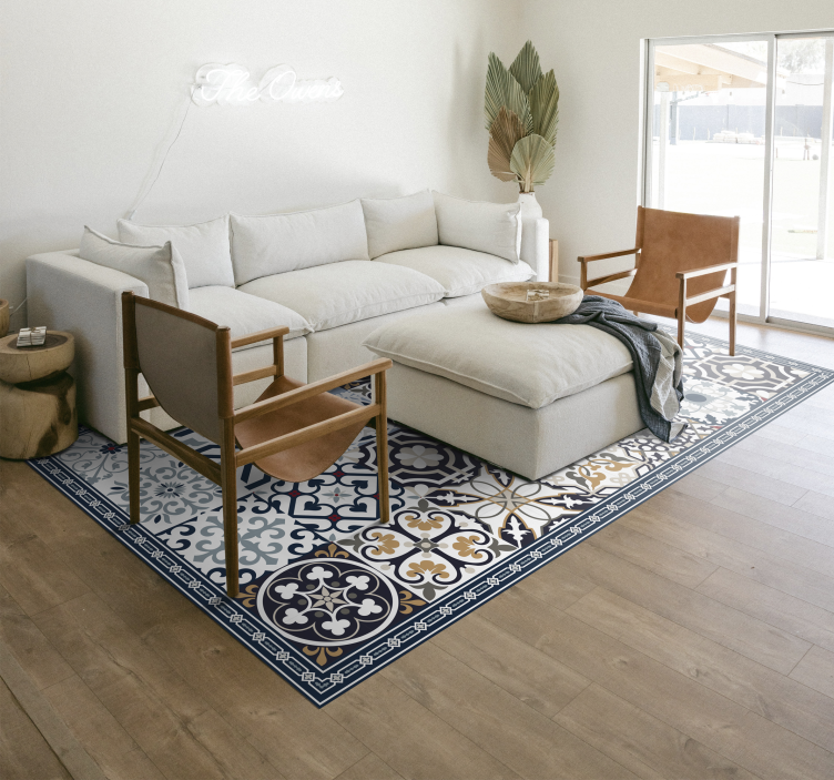 Ornate Tiles tile vinyl rug - TenStickers