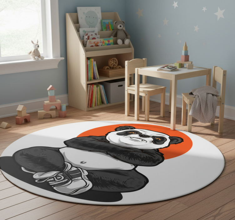 Panda embracing calmness animal vinyl rug - TenStickers