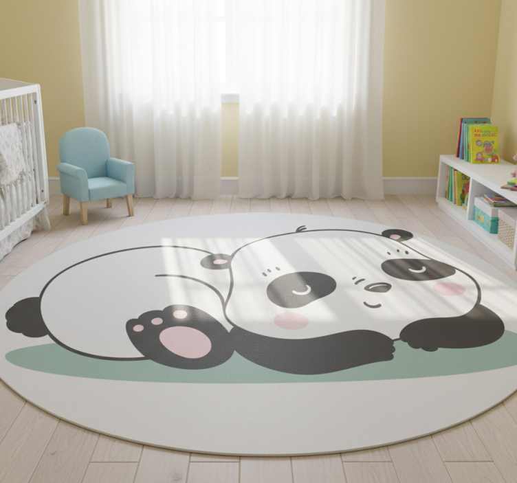Panda illustration animal vinyl rug - TenStickers