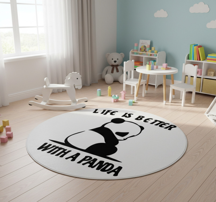 Panda illustration quote animal vinyl rug - TenStickers