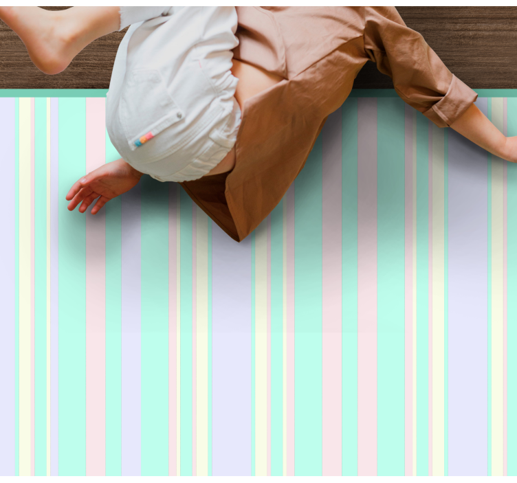 Pastel lines pattern striped vinyl rug - TenStickers