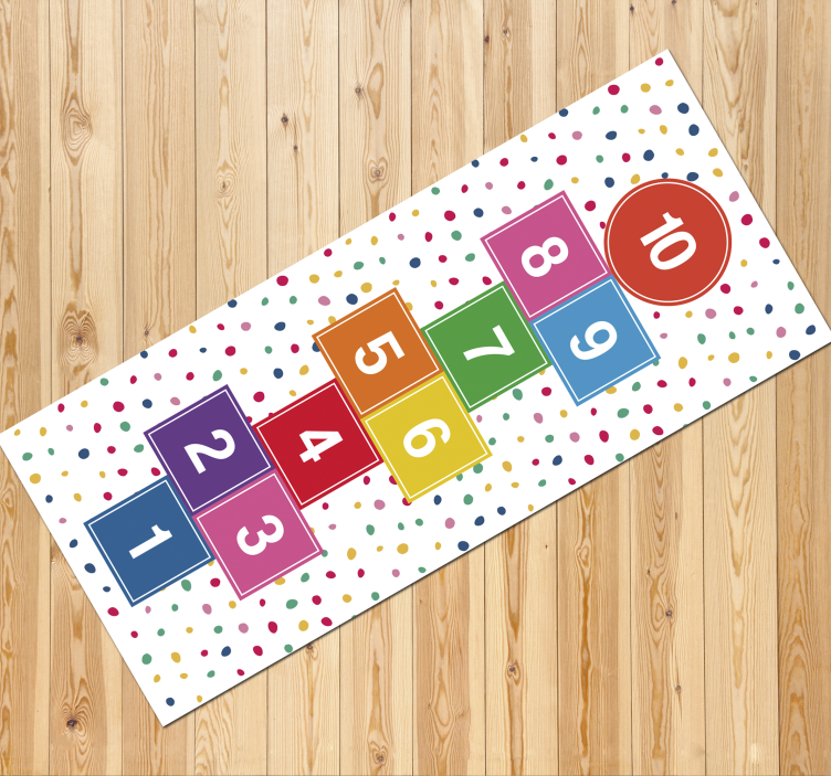 Pastel tones hopscotch game kids vinyl rug - TenStickers