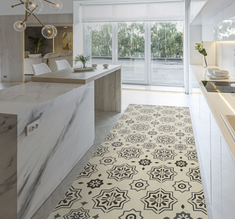 Patterned Runner tile vinyl rug - TenStickers