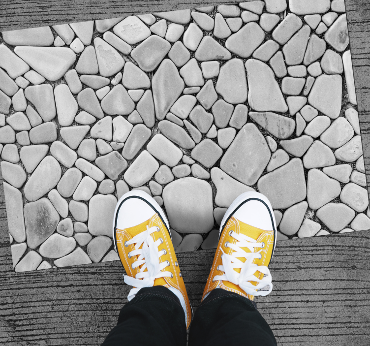 Textured Pebbled Stones stone effect vinyl rug - TenStickers