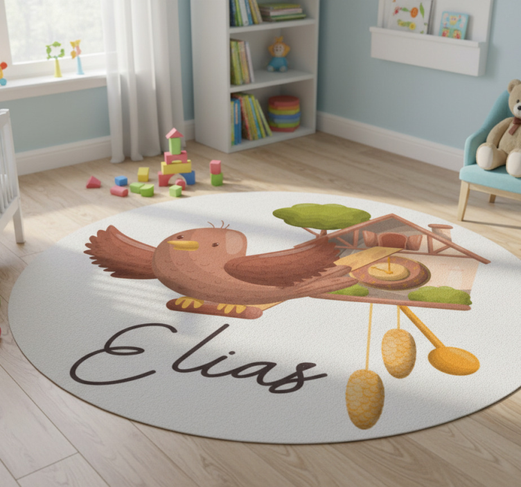 Animal vinyl rug customisable cuckoo clock - TenStickers