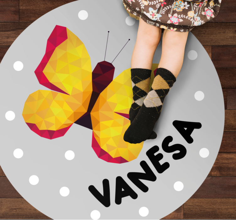 Personalized Butterfly custom vinyl rug - TenStickers