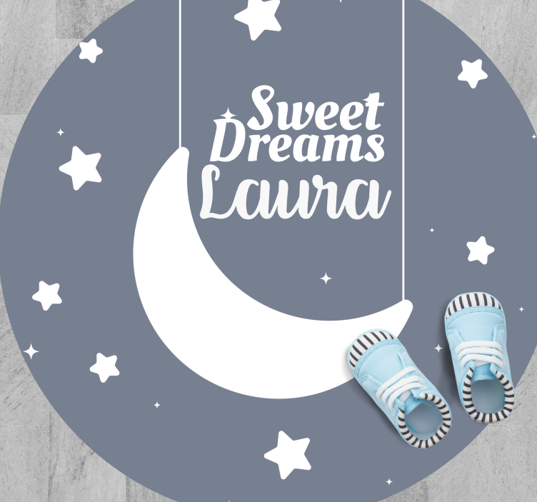 Personalized Moon Design custom vinyl rug - TenStickers
