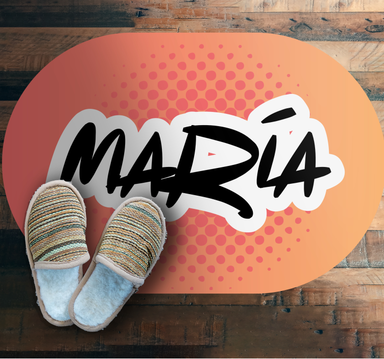 Name Design custom vinyl rug - TenStickers