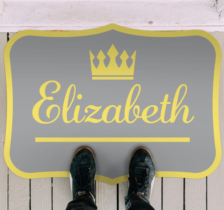 Personalised royal crown entrance hall vinyl rug - TenStickers