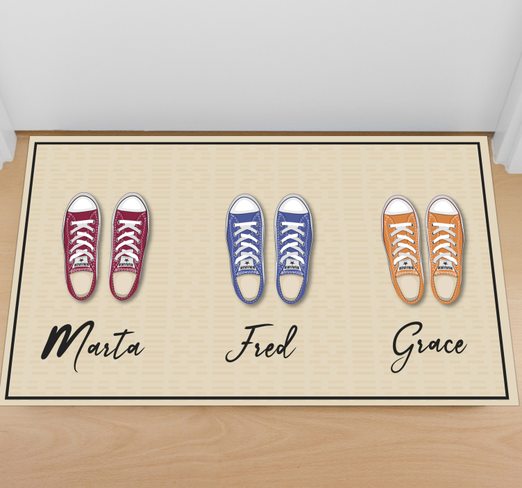 Custom sneakers collection entrance hall vinyl rug - TenStickers