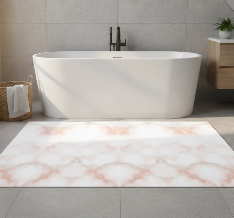 Pink marble surface bathroom vinyl rug - TenStickers