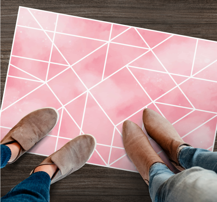 Pink pattern geometric vinyl rug - TenStickers