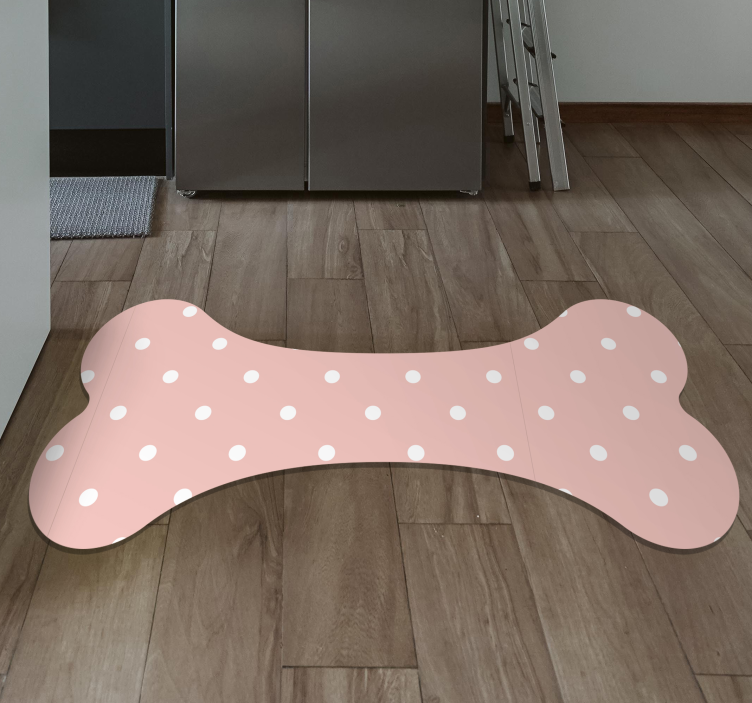 PINK POLKA DOT BONE modern vinyl rug - TenStickers