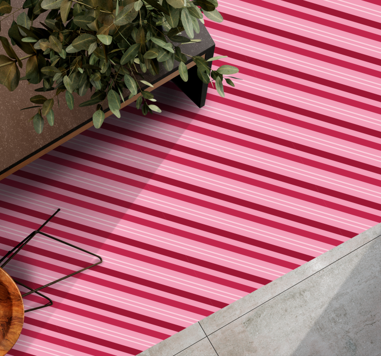 Pink striped pattern striped vinyl rug - TenStickers