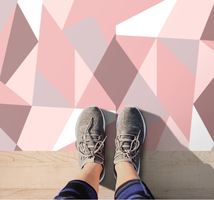 Pink triangle pattern geometric vinyl rug - TenStickers