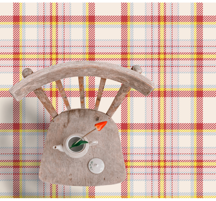 Plaid Motif Style striped vinyl rug - TenStickers