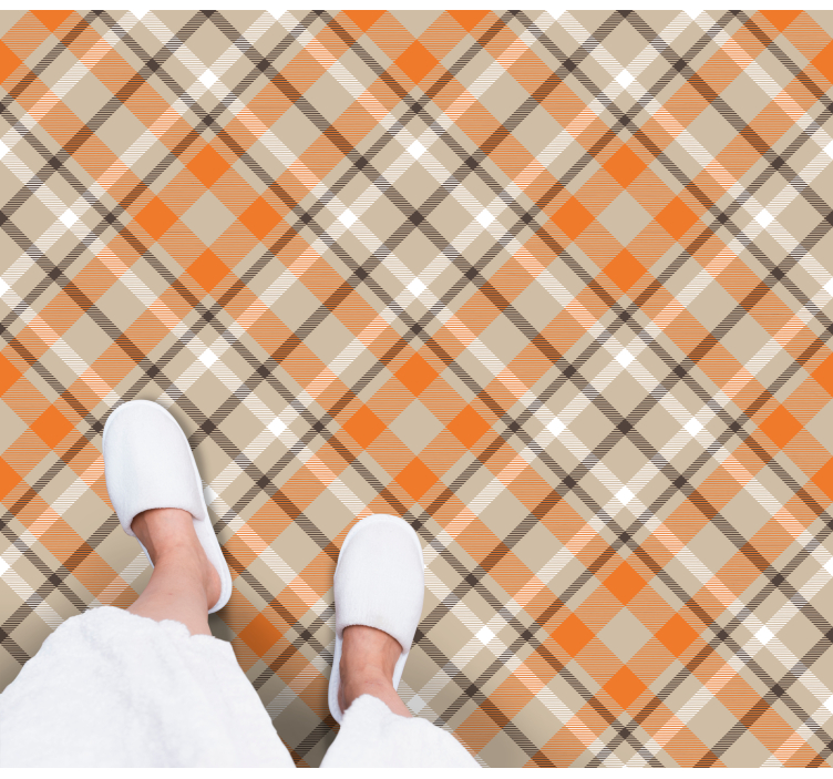 Plaid Pattern Style striped vinyl rug - TenStickers