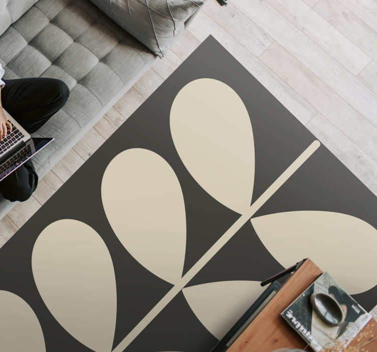 Plant Inspired minimal vinyl rug - TenStickers